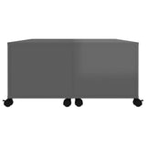 Coffee Table High Gloss Grey 75x75x38 cm Engineered Wood - Rear View