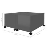 Coffee Table High Gloss Grey 75x75x38 cm Engineered Wood - Low Angle