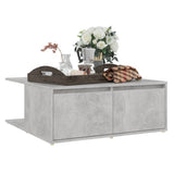 Coffee Table Concrete Grey 80x80x31 cm Engineered Wood - Side View
