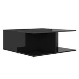 Coffee Table High Gloss Black 80x80x31 cm Engineered Wood - Rear View