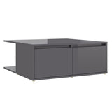 Coffee Table High Gloss Grey 80x80x31 cm Engineered Wood - Front View