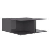 Coffee Table High Gloss Grey 80x80x31 cm Engineered Wood - Rear View