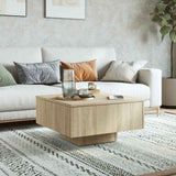 Coffee Table Sonoma Oak 60x60x31.5 cm Engineered Wood - Side View