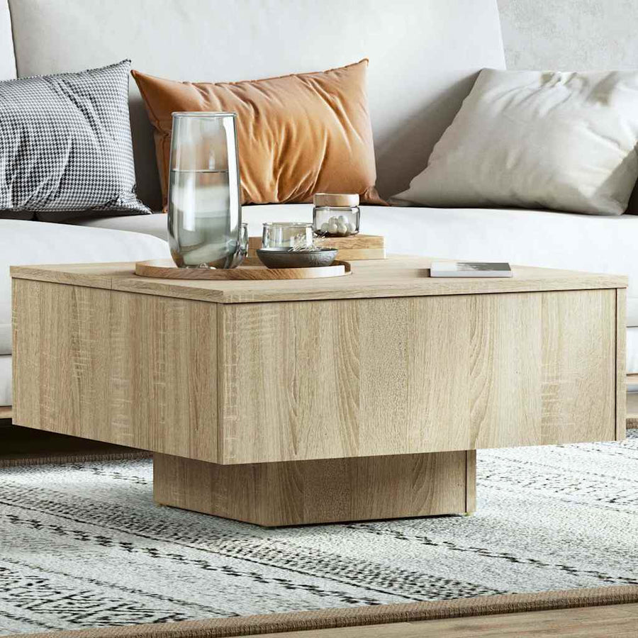 Coffee Table Sonoma Oak 60x60x31.5 cm Engineered Wood