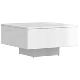 Coffee Table High Gloss White 60x60x31.5 cm Engineered Wood - Front View