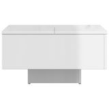 Coffee Table High Gloss White 60x60x31.5 cm Engineered Wood - Rear View