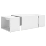3 Piece Nesting Coffee Table Set White 60x60x38 cm Engineered Wood - 45-Degree Angle