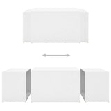 3 Piece Nesting Coffee Table Set White 60x60x38 cm Engineered Wood - Close-Up Angle