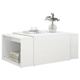 3 Piece Nesting Coffee Table Set White 60x60x38 cm Engineered Wood - Low Angle
