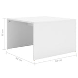3 Piece Nesting Coffee Table Set White 60x60x38 cm Engineered Wood - Extra Image