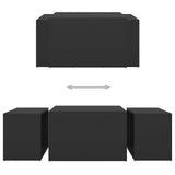 3 Piece Nesting Coffee Table Set Black 60x60x38 cm Engineered Wood