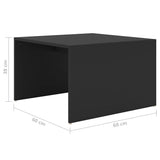 3 Piece Nesting Coffee Table Set Black 60x60x38 cm Engineered Wood