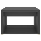 3 Piece Nesting Coffee Table Set Grey 60x60x38 cm Engineered Wood - Side View