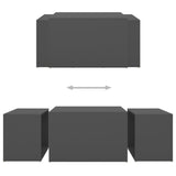 3 Piece Nesting Coffee Table Set Grey 60x60x38 cm Engineered Wood - Close-Up Angle