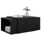 3 Piece Nesting Coffee Table Set Grey 60x60x38 cm Engineered Wood - Low Angle
