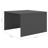 3 Piece Nesting Coffee Table Set Grey 60x60x38 cm Engineered Wood - Extra Image