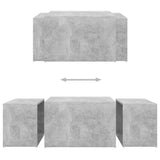 3 Piece Nesting Coffee Table Set Concrete Grey 60x60x38 cm