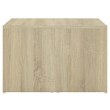 3 Piece Nesting Coffee Table Set White & Sonoma Oak 60x60x38 cm - Side View