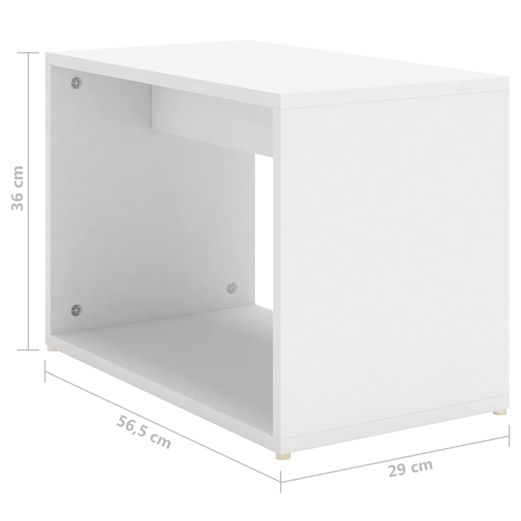 3 Piece Nesting Coffee Table Set White & Sonoma Oak 60x60x38 cm