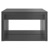 3 Piece Nesting Coffee Table Set High Gloss Grey 60x60x38 cm - Top-Down View