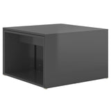 3 Piece Nesting Coffee Table Set High Gloss Grey 60x60x38 cm - Rear View