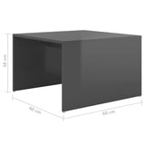 3 Piece Nesting Coffee Table Set High Gloss Grey 60x60x38 cm - Extra Image