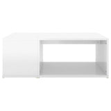 Coffee Table High Gloss White 90x67x33 cm Engineered Wood - Side View