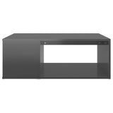 Coffee Table High Gloss Grey 90x67x33 cm Engineered Wood - Side View