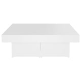 Coffee Table White 90x90x28 cm Engineered Wood - 45-Degree Angle