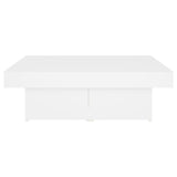 Coffee Table White 90x90x28 cm Engineered Wood - Rear View