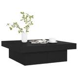Coffee Table Black 90x90x28 cm Engineered Wood - Side View