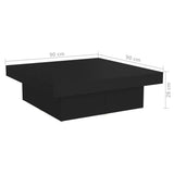 Coffee Table Black 90x90x28 cm Engineered Wood
