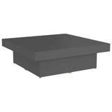 Coffee Table Grey 90x90x28 cm Engineered Wood - Front View