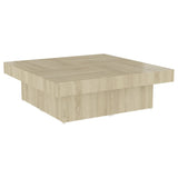 Coffee Table Sonoma Oak 90x90x28 cm Engineered Wood - Front View