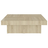 Coffee Table Sonoma Oak 90x90x28 cm Engineered Wood - 45-Degree Angle