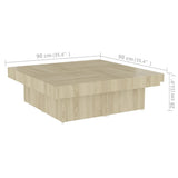 Coffee Table Sonoma Oak 90x90x28 cm Engineered Wood - Close-Up Angle