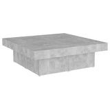 Coffee Table Concrete Grey 90x90x28 cm Engineered Wood - Front View