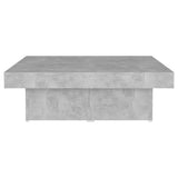 Coffee Table Concrete Grey 90x90x28 cm Engineered Wood - 45-Degree Angle