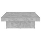 Coffee Table Concrete Grey 90x90x28 cm Engineered Wood - Rear View