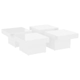 Coffee Table High Gloss White 90x90x28 cm Engineered Wood - Side View