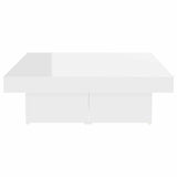 Coffee Table High Gloss White 90x90x28 cm Engineered Wood - Top-Down View