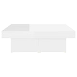 Coffee Table High Gloss White 90x90x28 cm Engineered Wood