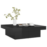 Coffee Table High Gloss Black 90x90x28 cm Engineered Wood