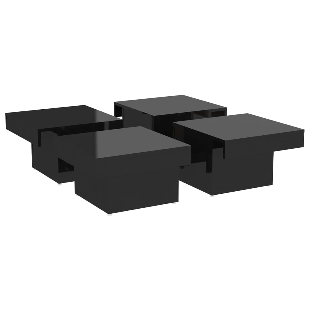 Coffee Table High Gloss Black 90x90x28 cm Engineered Wood