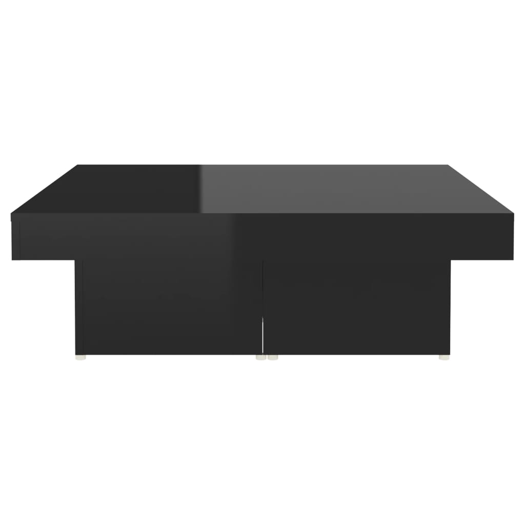 Coffee Table High Gloss Black 90x90x28 cm Engineered Wood