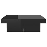 Coffee Table High Gloss Black 90x90x28 cm Engineered Wood