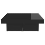 Coffee Table High Gloss Black 90x90x28 cm Engineered Wood - Rear View