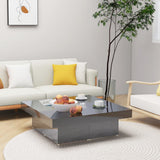 Coffee Table High Gloss Grey 90x90x28 cm Engineered Wood