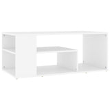 Coffee Table White 100x50x40 cm Engineered Wood - Front View