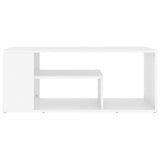 Coffee Table White 100x50x40 cm Engineered Wood - Side View